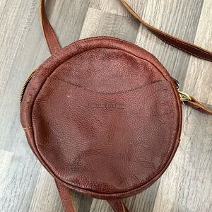 Portland Leather Nutmeg Large Circle Crossbody Bag